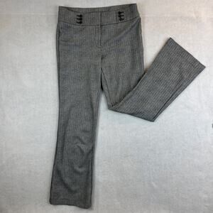 Anne Klein Gray Herringbone Mid Rise Flare Women's Pants Size 8